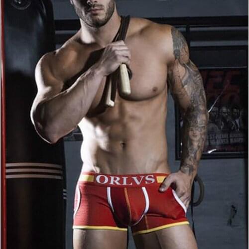 ORLVS Boxers Men Sport Shorts 4.5cm Wide Belt Non Side Seam Fine Velvet Antiskid Convex Belt Independent Codpiece Soft Underwear