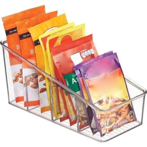 Large Plastic Food Packet Organizer Caddy Storage Station for Kitchen Pantry Cabinet Countertop Holds Spice Pouches CLH@8