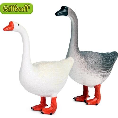 Simulation Wild Animal Plastic Action Model White Swan Baby Figures Collection Doll Educational Toys for children Ornaments Gift