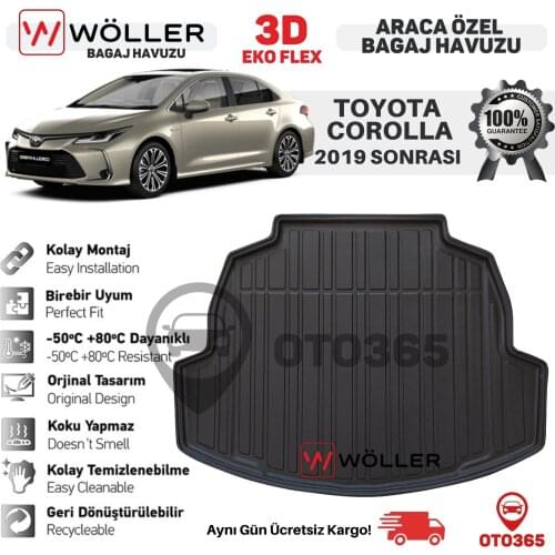 Toyota Corolla Trunk Mat 2019 2020 3D Wöller Ekoflex