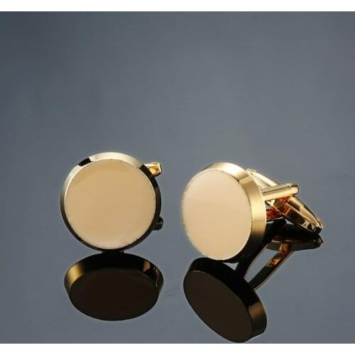 High Quality round Shirt Cufflinks For Mens Brand Cuff Buttons Gold Cuff Links Gemelos High Quality Wedding Jewelry