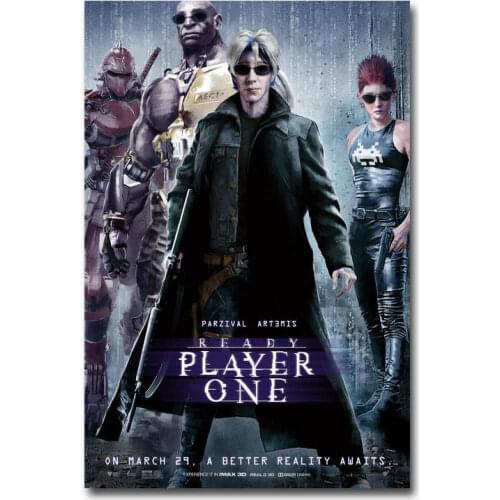 Ready Player 2018 Hot Movie 3 Silk Fabric Wall Poster Art Decor Sticker Bright