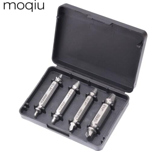Free Shipping 4 pcs / set Screw Extractor Set drill out easy to Remove Screw broken Speedout Set