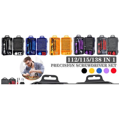 Multi Screwdriver Set (25/32/48/60/112) & 115 in 1 Precision Screwdriver Kit Screw Driver Bit Set Mobile Phone Hand Repair Tools