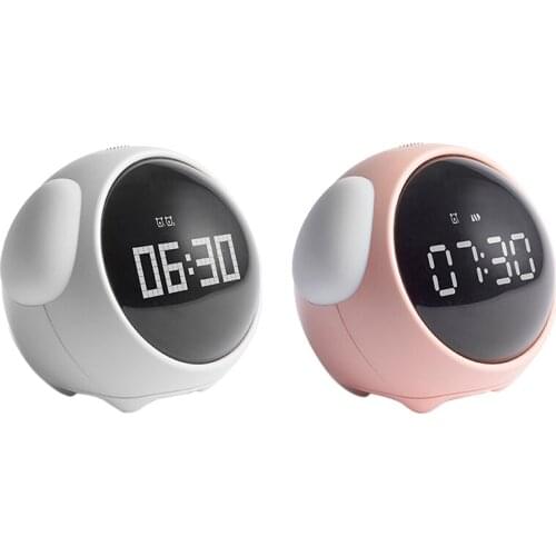 New HBK Pixel Alarm Clock Multifunctional Student Bedside Night Light Clock Electronic Snooze Children Alarm Clock