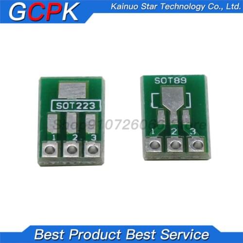 20pcs SOT89 SOT-89 SOT-223 SOT223 to DIP PCB Transfer Board DIP Pin Board Pitch Adapter keysets
