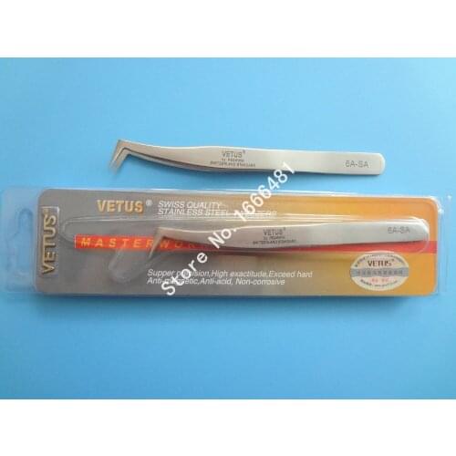 5 pcs Eyelash Extension Tweezers VETUS 6A-SA Especially for 3D 6D Volume Lashes Tweezers