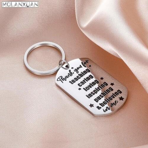 Teacher Gift Key Chains for Women Men Teacher Appreciation Gifts Thank You Gift Heart Charm Jewelry Keychains Pendant