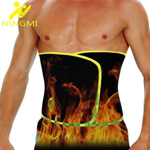 NINGMI Men Modeling Belt Slimming Body Shaper Waist Trainer Weight Loss Belly Band Neoprene Sauna Waist Cincher Fajas Shapewear