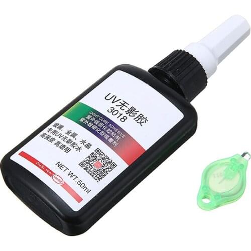 50ml Transparent UV Glue UV Curing Adhesive Crystal and Glass Adhesive Ultraviolet Glue with UV Lamp