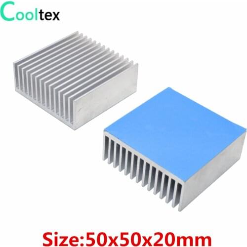 4pcs Aluminum Heatsink 50x50x20mm Heat Sink Cooling Radiator For Electronic Chip LED With Thermal Conductive double sided Tape