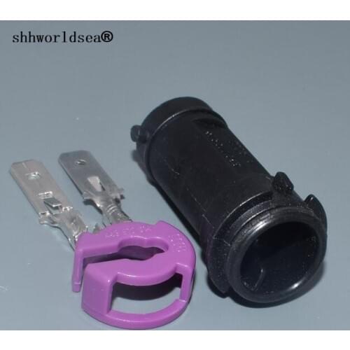 Shhworldsea 2 pin 6.3mm automotive light socket connectors plug jacket fog lights round plug connector plug car waterproof plug