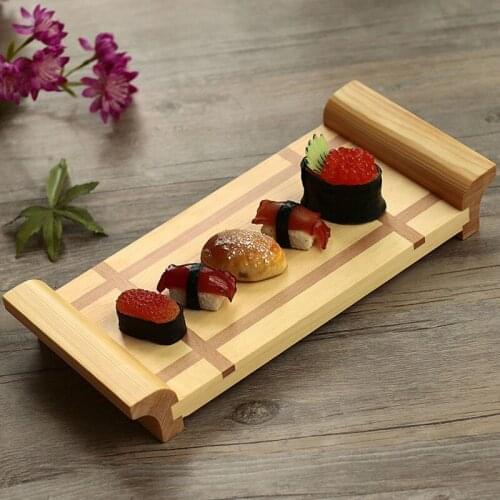 Angled Clip Color Sushi Plate Sushi Plate and Bamboo Sushi Stool Japanese Sashimi Cuisine Tableware Dessert Plate Decoration