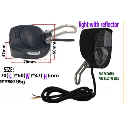 Universal Frontlight 24v36v48v LED Lamp With Horn & Reflector For Electric Scooter Folding Bike Ebicycle MTB ATV With Switch