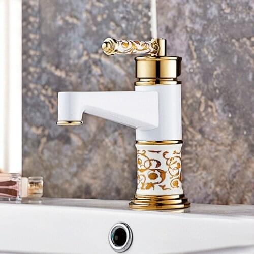 L17299 High Quality Deck Mounted White Color Short and Tall of Bathroom Cabinet Tap