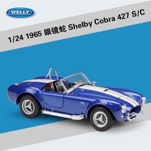 Welly Diecast 1:24 Simulator Classic Metal 1965 Shelby Cobra 427 Model Car Alloy Toy Car Sports Car For Children Gift Collection