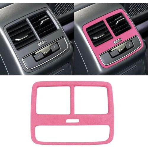 Suede Car Interior Armrest Box Condition Vent Air Outlet Decoration Cover Strip Trim for Audi A4L 2017-2021 Car Styling