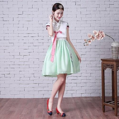Traditional Korean Hanbok Dress Female National Costume Short Sleeve Oriantal Costume Hanbok Ancient Cosplay Clothing