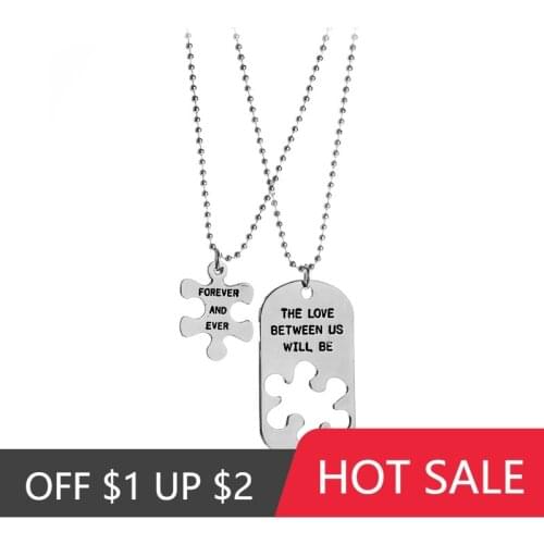 2pc Fashionable New Couple Alloy Pendants Necklace Our Love Manifesto Pendants Jewelry Valentines Day Gift Promotion