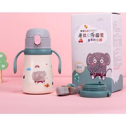 260ml Baby Animal Feeding Cup Stainless Steel Milk Thermos for Children Insulated hot water Bottle leak-poof thermal Cup