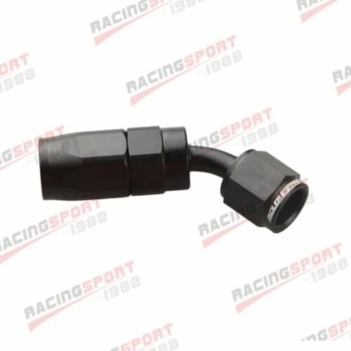 -4AN AN4 4AN 45 Degree Swivel Hose End Fitting Adapter Aluminum Black