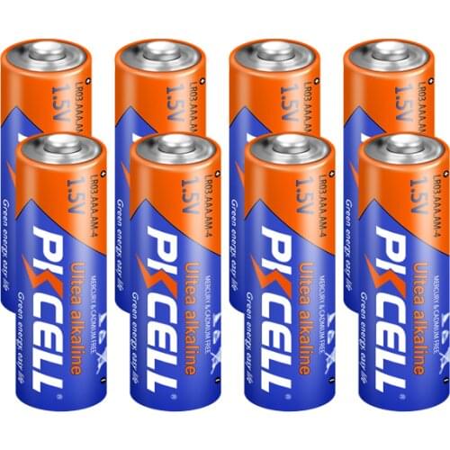 5pack/20Pcs PKCELL lr03 AM4 E92 AAA Batteries 1.5V alkaline batteries aaa primary and Dry batteries For camera calculator