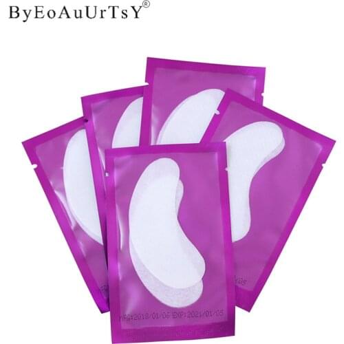 50pairs/lot Lint Free Gel Eye Pads Grafting Eye lashes Tools Eyelashes Paper Patches For Eyelash Extension Purple Packing