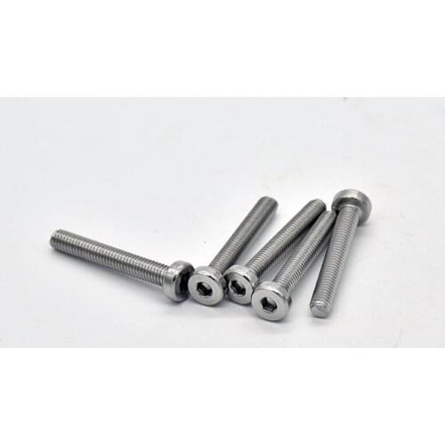 50 pcs/lo M3 M4 304 stainless steel hex socket thin head cap model auto diy screw DIN7984 Machine screws