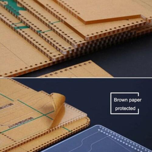 8pcs Leather Craft Acrylic Bag Wallet Corner Decoration Pattern Stencil Template