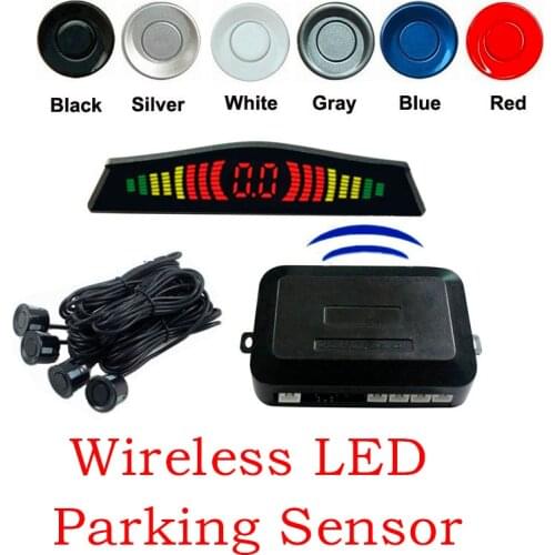 Free shipping wireless LED parking sensor parking assistance car LED Parking Reverse Radar with 4 Sensors 6 colors choosable