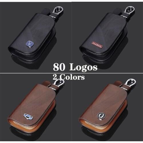 Car Key Case Leather Key Wallet Cover For Geely Changan Haval Toyota Honda BMW Mercedes Audi Ford Volkswagen Nissan Mitsubishi