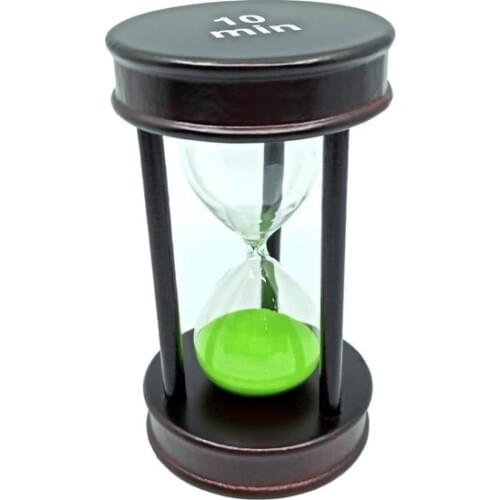 Jetfast 10 Minutes Wooden Sand clock Round Black desk clock relogio de mesa настольные часы reloj de escritorio