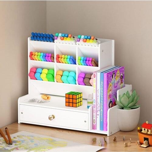 Eco-friendly Wood Multifunctional Storage Box Holder Home Office Sundries Storage Case School Stationery Desk Organizer Box
