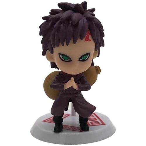 Naruto Shippuden Gaara 19 Q Version Anime Action Figure Model 7.5CM PVC Quality Assurance Statue Collectible Toy Figma Doll