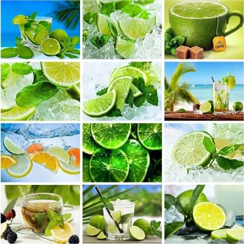 Evershine 5D DIY Diamond Painting Fruit Diamond Embroidery Lemon Cross Stitch Pictures Of Rhinestones Kitchen Wall Decoration