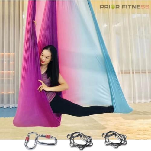 New High Strength Colorful Aerial Yoga Hammock 5mx2.5m Anti-Gravity Yoga Belts For Exercise Yoga Top Air Yoga Hammock Swing Bed