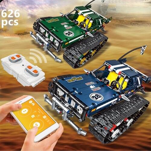 APP RC Racing Car Tracked Tank Bricks Creator Building Blocks Technical Remote Control Off-road Vehicle Kids Toys Boys Gifts