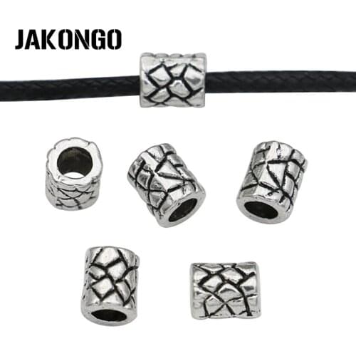 JAKONGO Irregular Grain Spacer Beads Antique Silver Plated Loose Beads Jewelry Making Bracelet Accessories DIY 20pcs/lot