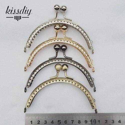 KISSDIY 10pcs Lot 10.5cm semi circle Metal Frame Purse Handle for Clutch Bag Accessories Making Kiss Clasp Lock Bags Hardware