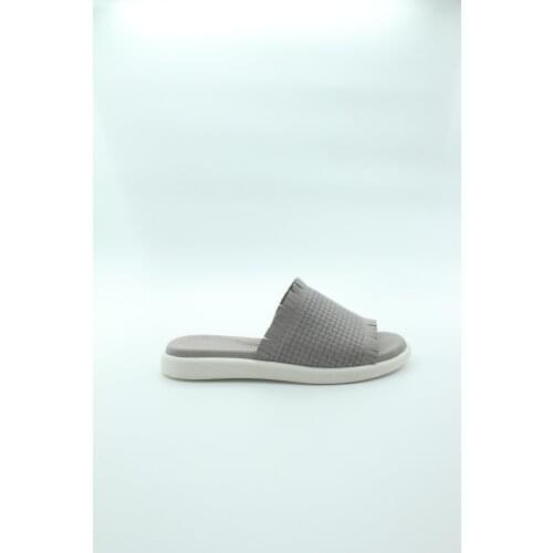 Ülkü Yaman Collection - Grey Womens Slippers Womens Flat Slippers 2021 Summer Women Shoes Models Womens Shoes