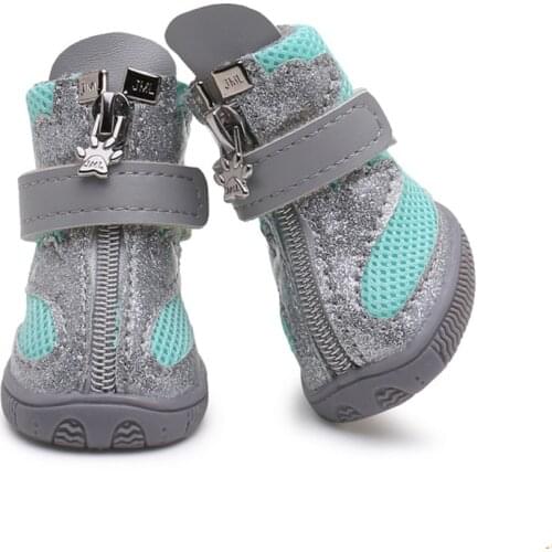 Summer Mesh Breathable PU Pet Dog Shoes Cute Anti-slip Boot Small Large Cats shoes for Running Walking Hiking and Hot Pavement