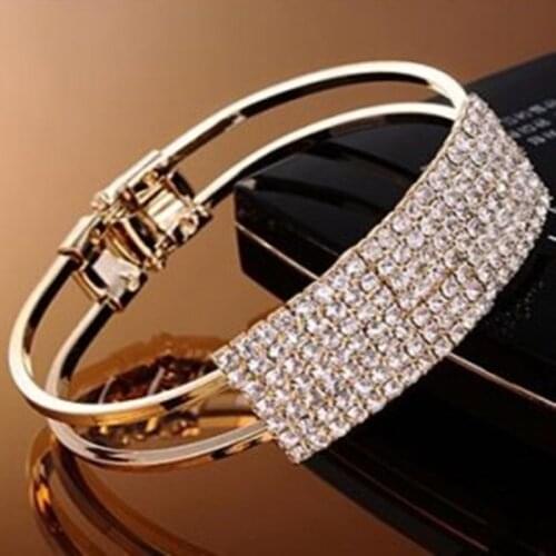 Fashion cheap jewelry cute women Korea sweet Hollow out rhinestone bracelet bangle jewelry crystal for girls Free shipping