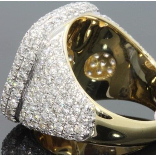 Female Male Micro Pave Diamond Wedding Rings Engagement Hip Hop Bling Round Shape Cool Street men Men Bling Iced Out s925 Ring