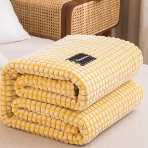 Soft Skin-friendly Japanese Fashion Simple Milk Fleece Blanket Thickening Warmth Nap Coral Fleece Sofa Blanket