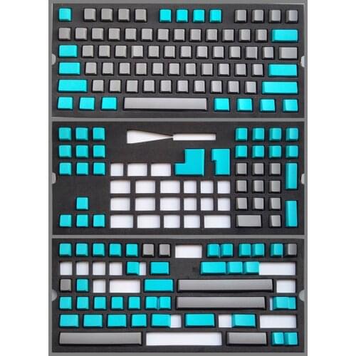 151 keys cherry profile green gray blank keycap set side printed pbt keycap for 61 64 68 87 96 104 108 cherry mx keyboard