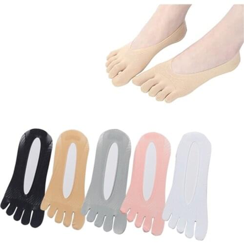 2021 New 1 Pair Socks Silicone Funny Toe Socks With Anti-skid Socks Ultrathin Anti-friction Five-finger Women Summer Socks