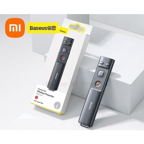 New Xiaomi Baseus Orange Point PPT Page Turning Pen (Red Light) USB+Type-C universal laser remote control plug and play