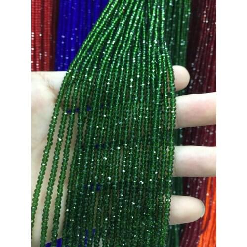 2mm Clear Dark Green Peridot Color Glass Crystal Rondelle Loose Beads 10 strands per lot Free shipping