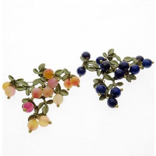 Direct manufacturers production processing and wholesale Vintage retro white stone and lapis lazuli brooch
