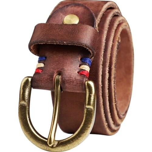 Luxury Male Belt Genuine Leather Retro Belt Jeans Wide Belts For Men Handmade 3.8cm Leagth 105-125cm Westen Cowboy Belts